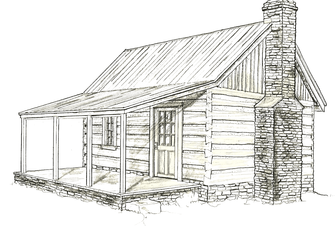 Log Cabin Drawing Outline